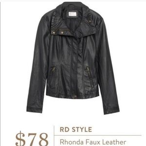 RD style faux leather jacket, stitch fix, size xs